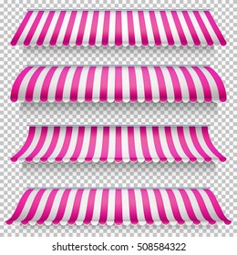 Colored awnings set on transparent background. EPS 10 vector file included svg