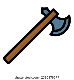 colored ax illustration. Element of construction tools for mobile concept and web apps. Detailed ax illustration can be used for web and mobile.