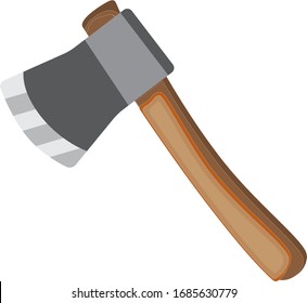Colored axe illustration. Element of construction tools for mobile concept and web apps.
