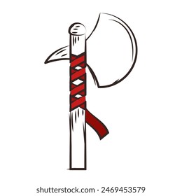 Colored axe medieval weapon icon Vector illustration