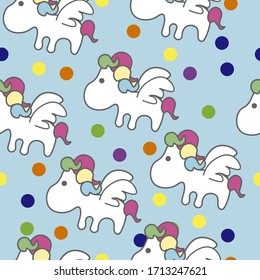 Colored Baby Unicorn Pattern Seamless
