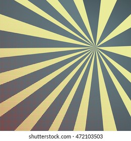 Colored back Pop-Art Style red blue yellow background. Comic backdrop line space. Funny halftone background template. Vector illustration background.