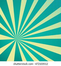 Colored back Pop-Art Style yellow blue background. Comic backdrop line space. Funny halftone background template. Vector illustration background.