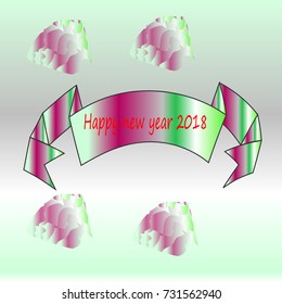 Colored background , abstract, 2018 happy new year ribbon.