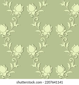 Colored background with abstract ornament.Vector seamless pattern with floral ornaments on a colored background.
