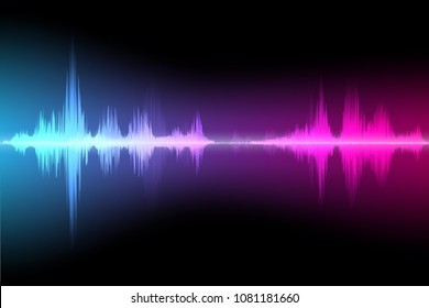 Colored background of abstract sound wave vector.