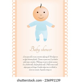 a colored background with a baby and text