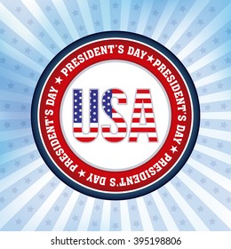 Colored background with a banner with text for president's day