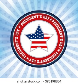 Colored background with a banner with text for president's day
