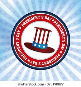 Colored background with a banner with text for president's day