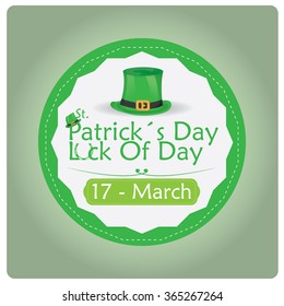 Colored background with a banner with text and a traditional hat for patrick's day