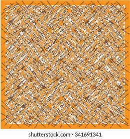  Colored background with broken or dotted diagonal lines.Orange, brown, white and grey. Abstract vector.