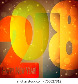 colored background concept for New Year 2018 greetings