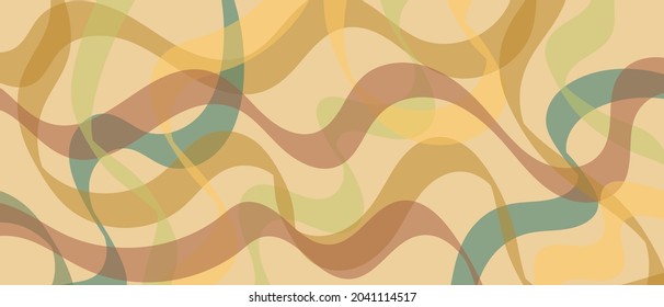Fondo de color para la cubierta o el salpicado, dibujo abstracto de vectores de estilo de 60 y 70. Los motivos de intercalación se combinan en tonos pastel.