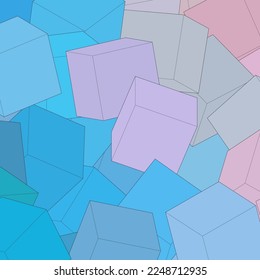 Colored background from cubes. Design element. Vector template.