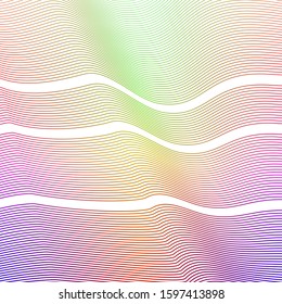 Colored background of curved lines with spaces.