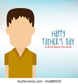 Colored background with a dad icon and text