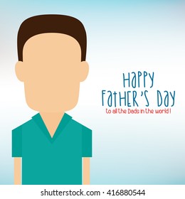 Colored background with a dad icon and text
