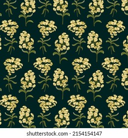 Colored background with daisies. Vector pattern with bouquets of daisies on a colored background.