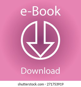 Colored background with an e-book icon. Vector illustration