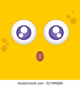 Colored background with a facial expressions