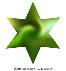 Colored background in the form of hexagram. Judaic sacred religious symbol. Trendy soft color star. Green eco fluid template for your poster, presentation, invitation, brochure or cards.