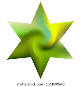Colored background in the form of hexagram. Popular sacred religious symbol. Trendy soft color effect. Green eco fluid template for your poster, presentation, invitation, brochure or cards.