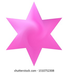 Colored background in the form of hexagram. Trendy soft color art. Popular sacred religious symbol. Pink eco fluid template for your poster, presentation, invitation, brochure or cards.