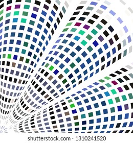 Colored background in the form of rays and angles of bright mosaic squares. Design for banner, poster, flyer - Vector Graphics