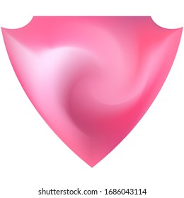 Colored background in the form of a shield. Isolated backdrop in a style of 80th. Soft color concept. Pink eco fluid template for your poster, presentation, invitation, brochure or cards.