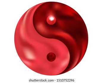 Colored background in the form of yin yang. Trendy soft color art. Neon original liquid theme. Red eco fluid template for your poster, presentation, invitation, brochure or cards.