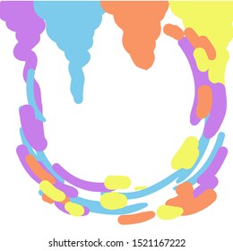 Colored background, frame, colorful spots.