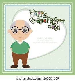 a colored background with a grandfather and text