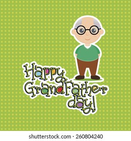 a colored background with a grandfather and text
