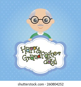 a colored background with a grandfather and text