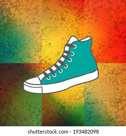 Colored background with gumshoes