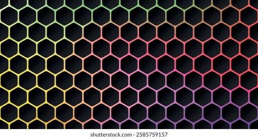 Colored background of hexagons. Abstract blurred colorful background