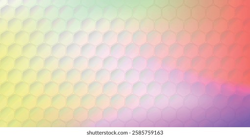 Colored background of hexagons. Abstract blurred colorful background