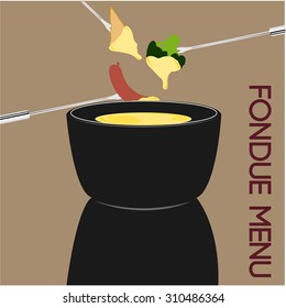 Colored background with hot cheese and text. Vector illustration