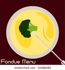 Colored background with hot cheese and text. Vector illustration