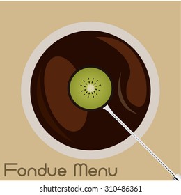Colored background with hot chocolate and text. Vector illustration