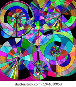 colored background image of abstract discks and circles