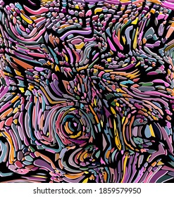 colored background image abstract ornament with figures waves