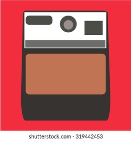 Colored background with an isolated camera. Vector illustration