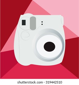 Colored background with an isolated camera. Vector illustration