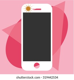 Colored background with an isolated camera. Vector illustration