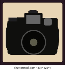 Colored background with an isolated camera. Vector illustration