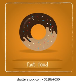 Colored background with an isolated donut and text