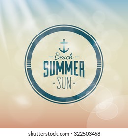 Colored background with a label for summer vacations
