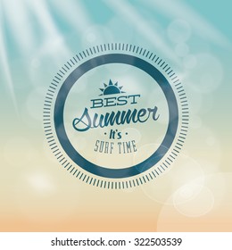 Colored background with a label for summer vacations